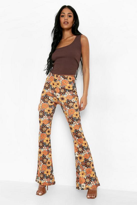 boohoo Tall 70s Floral Print Flares 1