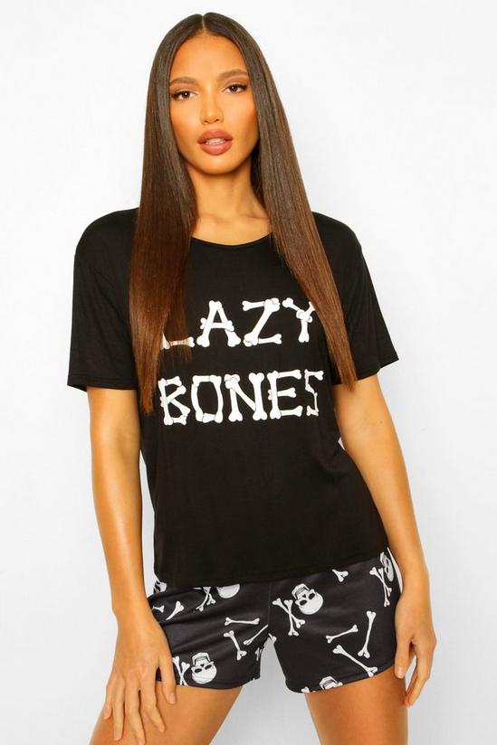boohoo Tall Halloween 'Lazy Bones' Pyjama Set 1