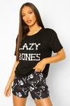 boohoo Tall Halloween 'Lazy Bones' Pyjama Set thumbnail 3