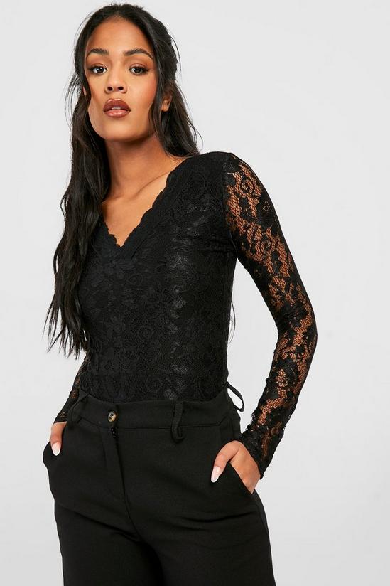 boohoo Tall Lace Long Sleeved Bodysuit 1