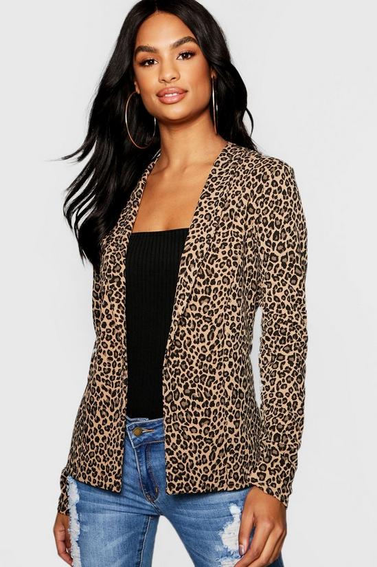 boohoo Tall Leopard Print Blazer 1