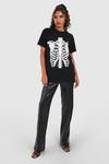 boohoo Tall Skeleton Rib Cage Halloween T-Shirt thumbnail 3