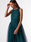 Dorothy Perkins **Showcase Green Embellished Midi Dress thumbnail 1