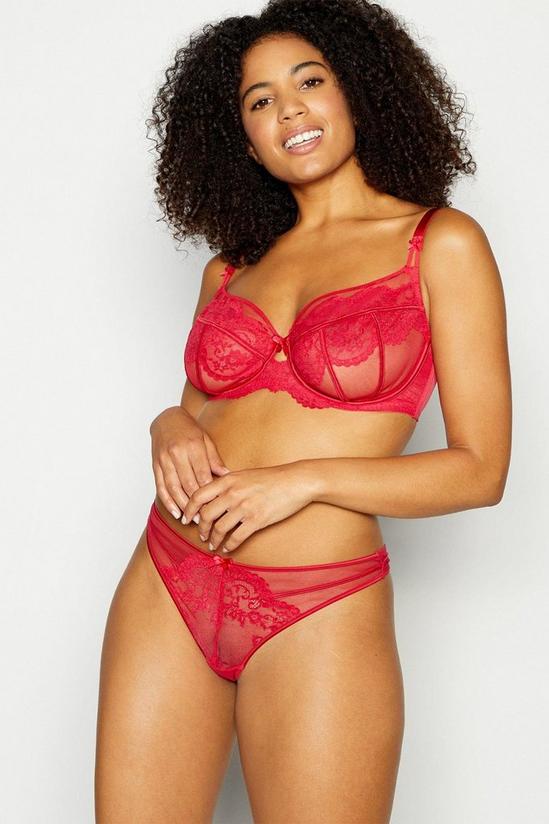 Gorgeous Red Ellie Lace Underwired Non-Padded Balcony Bra 1
