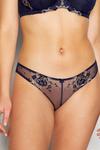Gorgeous Navy Floral Spot Embroidered Brazilian Knickers thumbnail 1