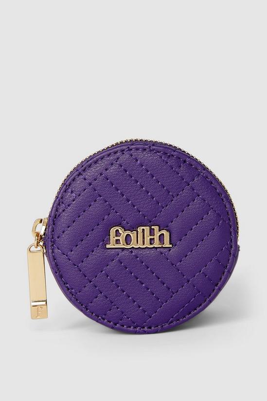 Faith Quilted Round Coin Purse 1