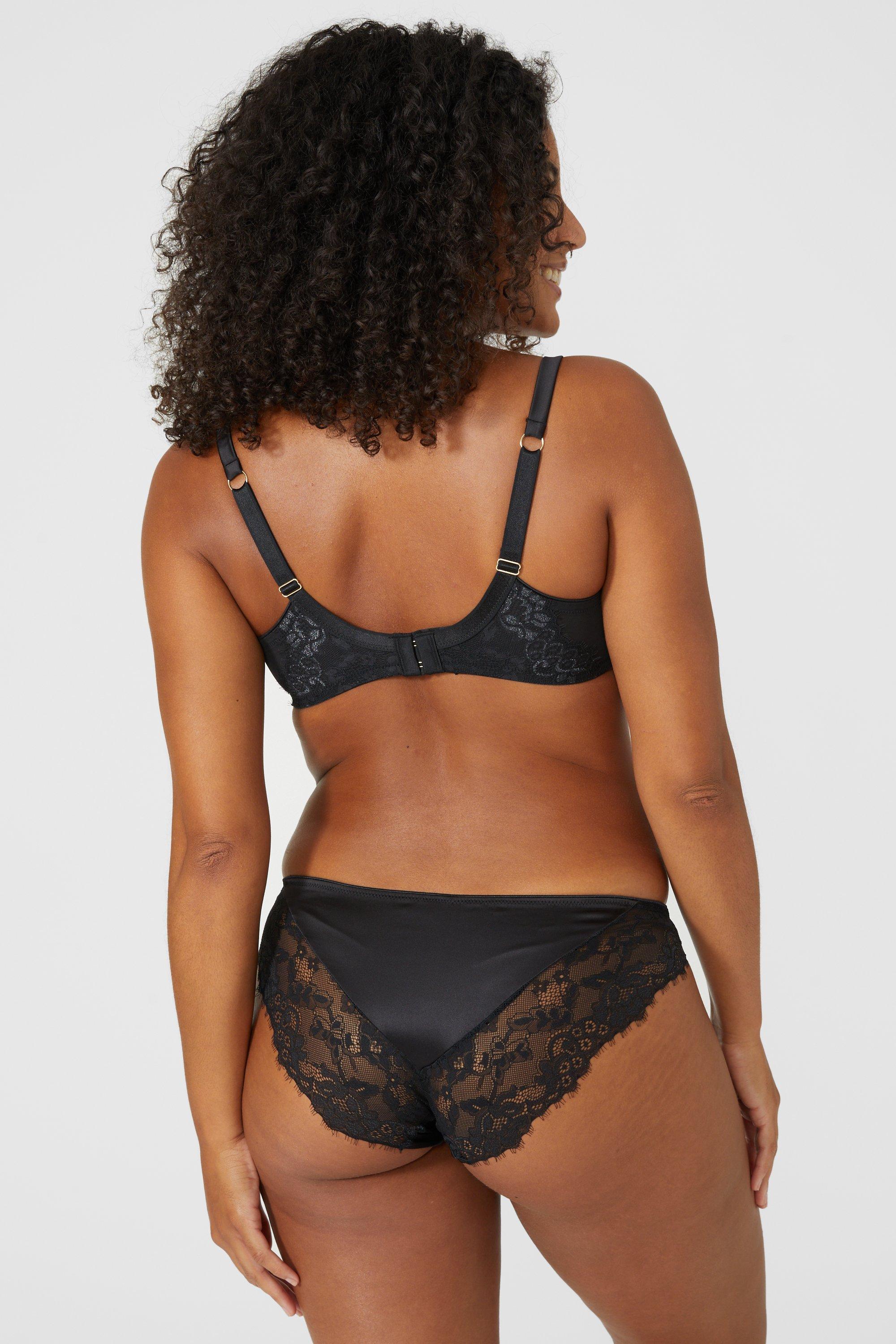 Dunnes Stores  Black Isla Lace Underwired Balcony Bra