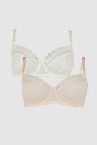 Harriet Blue Strappy Mesh with Ring Detail Bra