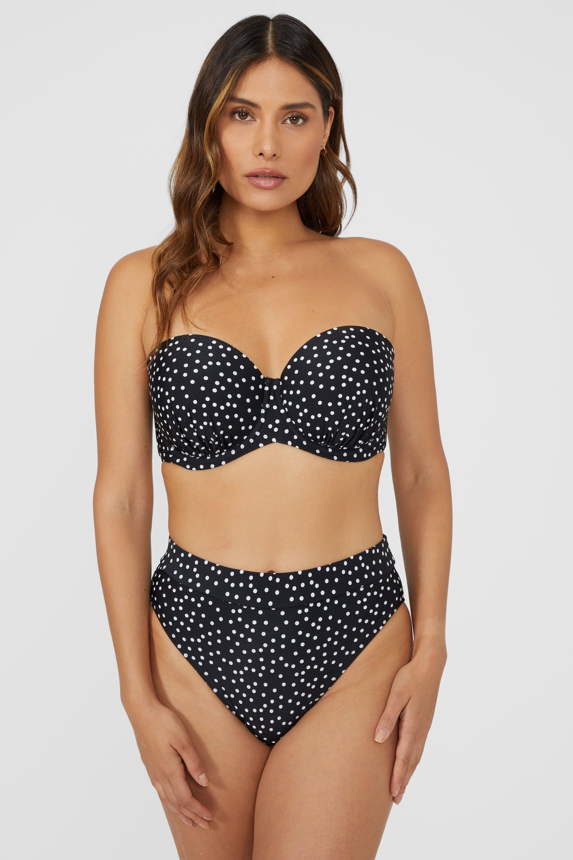 Gorgeous DD+ Spot Padded Strapless Multiway Bikini Top