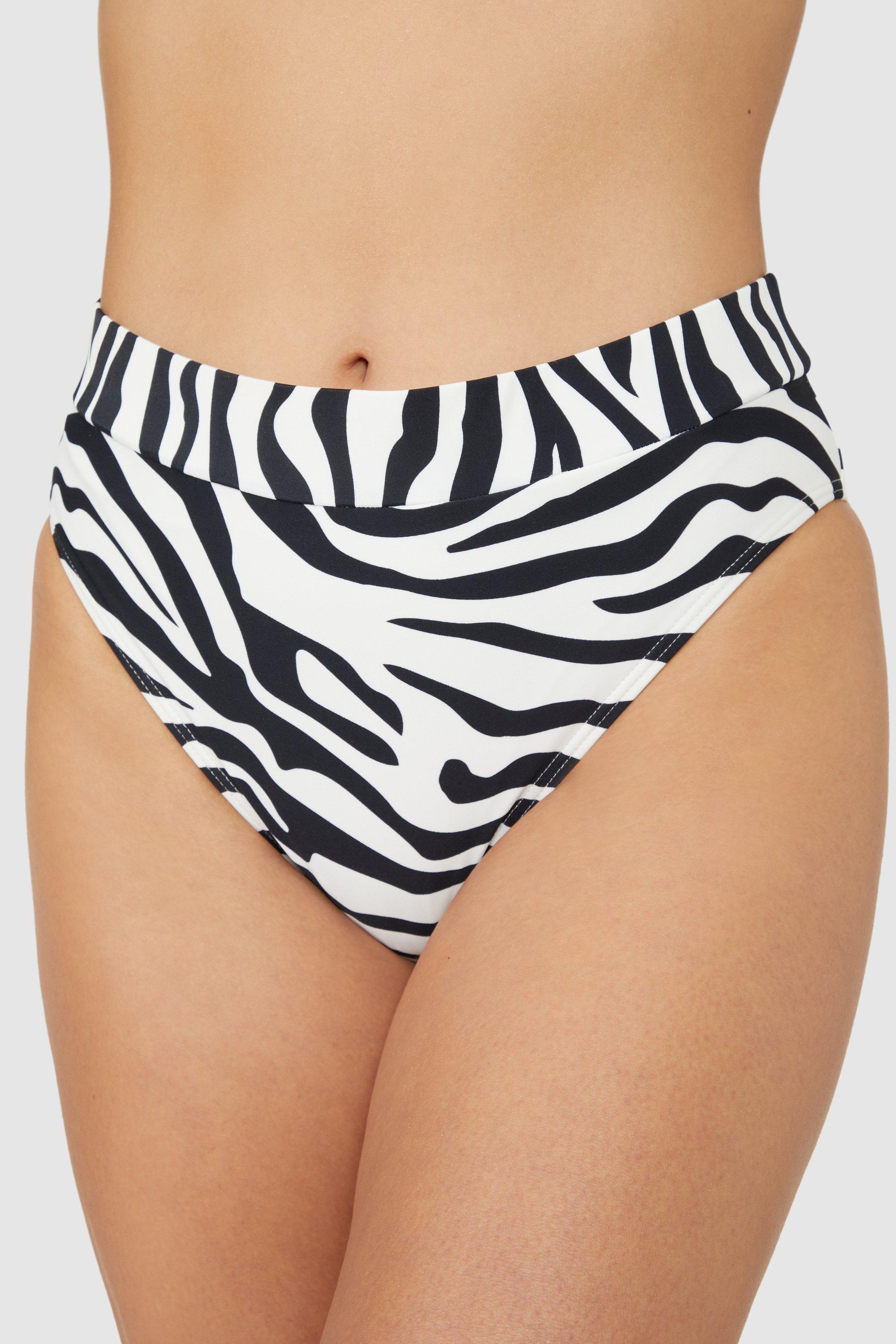 Gorgeous Zebra Mid Waist Bikini Pant