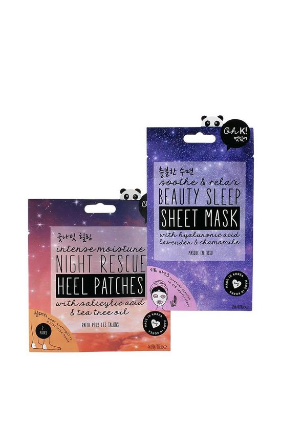 Oh K! Beauty Sleep Sheet Mask & Night Rescue Heel Patches - 2 Piece Set 1