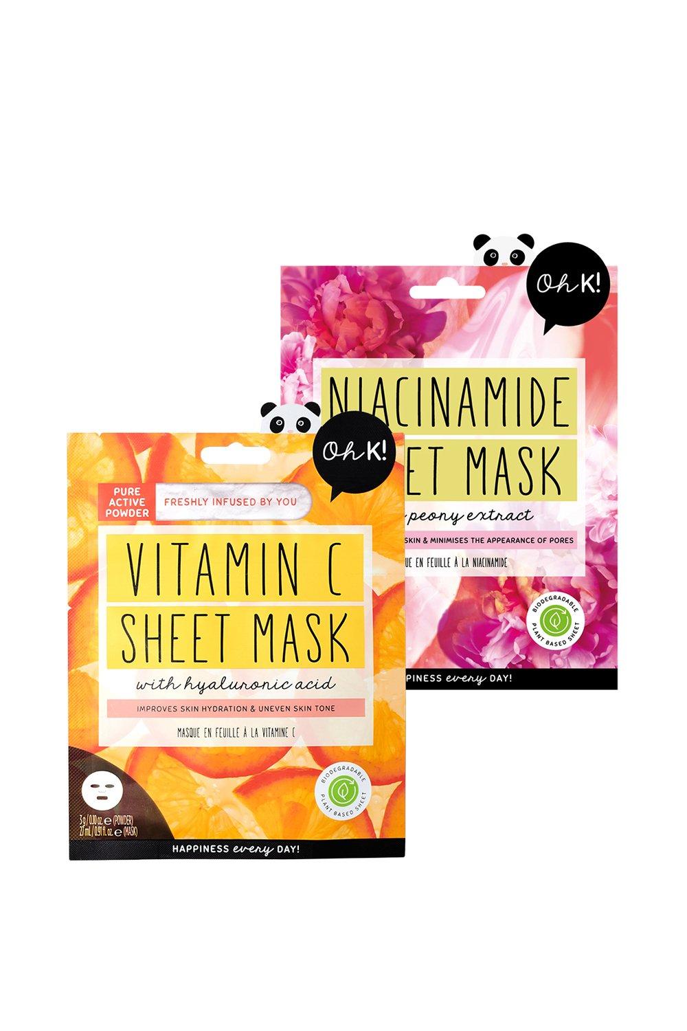vitamin c sheet mask & niacinamide sheet mask - 2 piece set