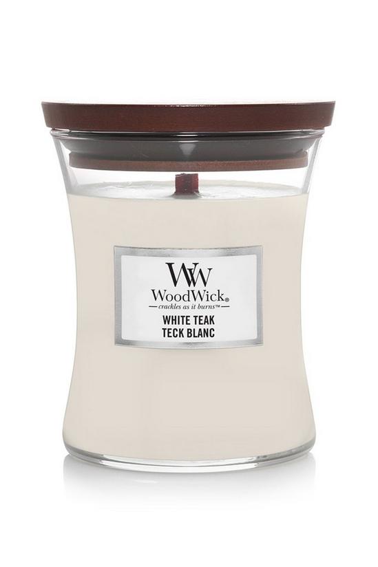 Woodwick White Teak Medium Candle 1