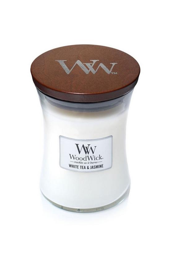 Woodwick White Tea And Jasmine Medium Candle 1