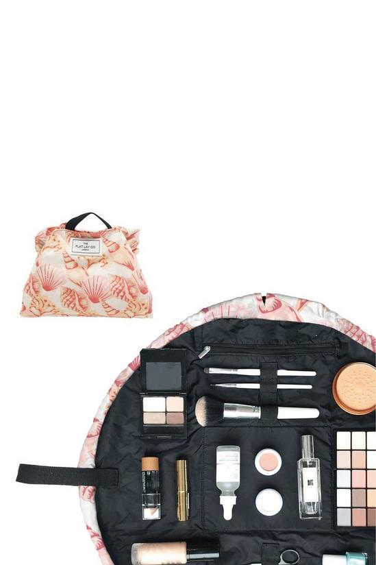 The Flat Lay Co Pink Shell Open Flat Makeup Bag 1
