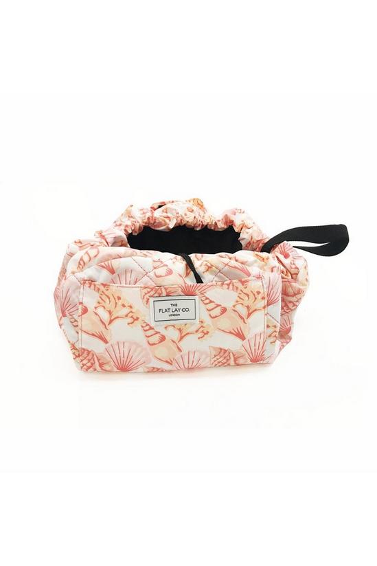 The Flat Lay Co Pink Shell Open Flat Makeup Bag 2