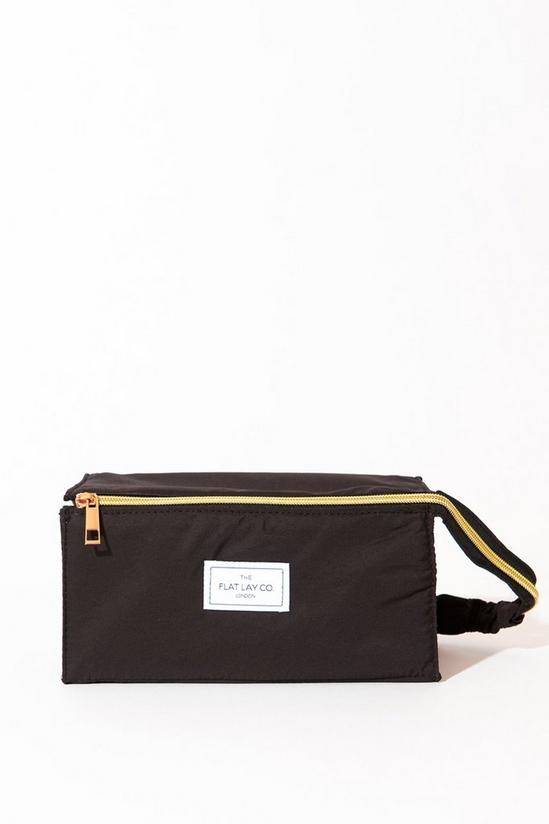 The Flat Lay Co Classic Black Open Flat Makeup Box Bag 1
