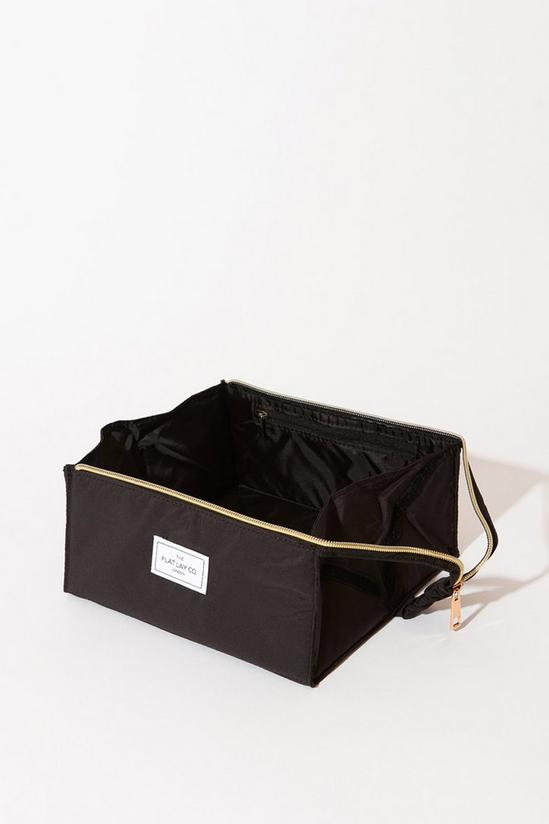 The Flat Lay Co Classic Black Open Flat Makeup Box Bag 3