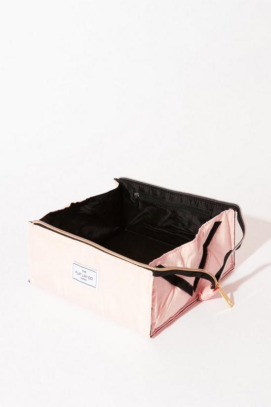 The Flat Lay Co Blush Pink Open Flat Makeup Box Bag 3