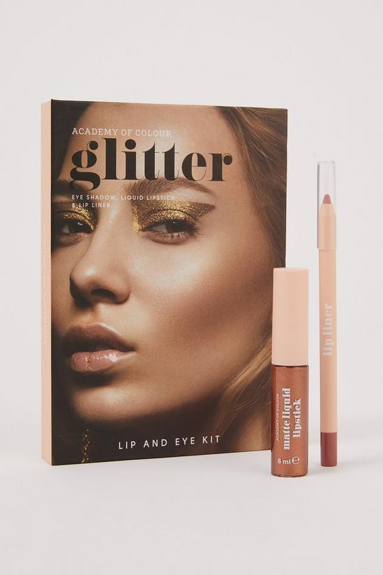 Academy of Colour Glitter Lip & Eye Makeup Set 1