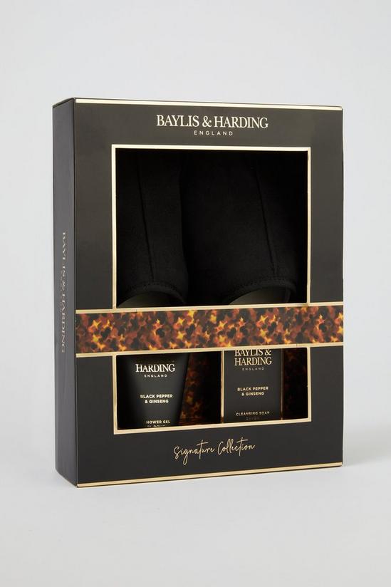 Baylis & Harding Men's Black Pepper & Ginseng Slipper & Toiletry Gift Set 1