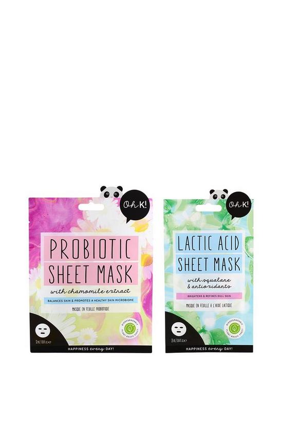 Oh K! Probiotic Sheet Mask & Lactic Acid Sheet Mask - 2 Piece Set 1