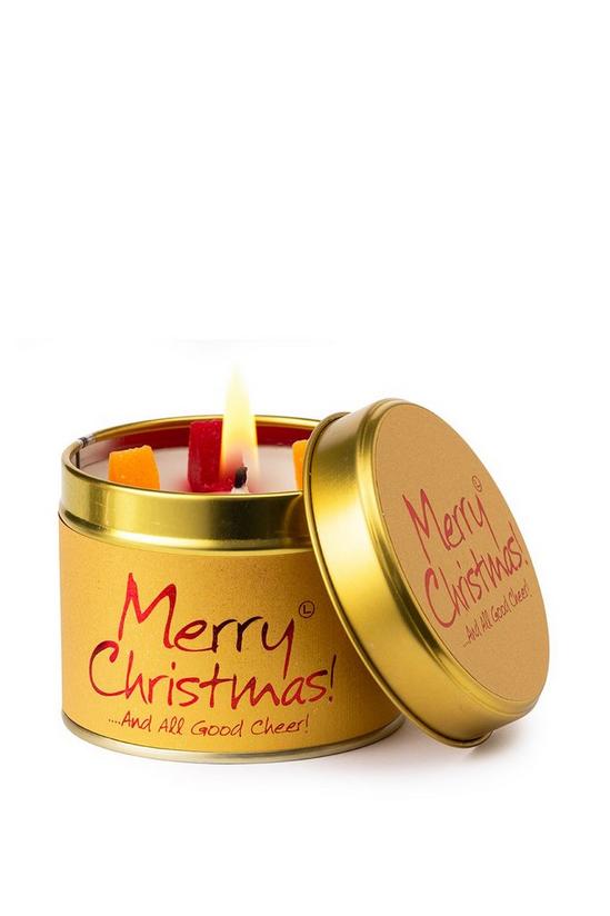 Lily Flame Merry Christmas Tin Candle 1
