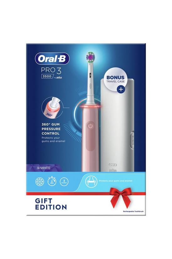 Oral B 3500 Toothbrush And Travel Case Pink 1