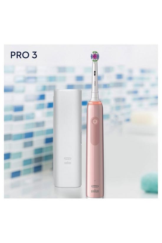 Oral B 3500 Toothbrush And Travel Case Pink 3