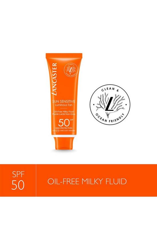 Lancaster Sensitive Oil-Free Milky Face Fluid Sunscreen & Sun Protection Cream Spf50 50ml 3