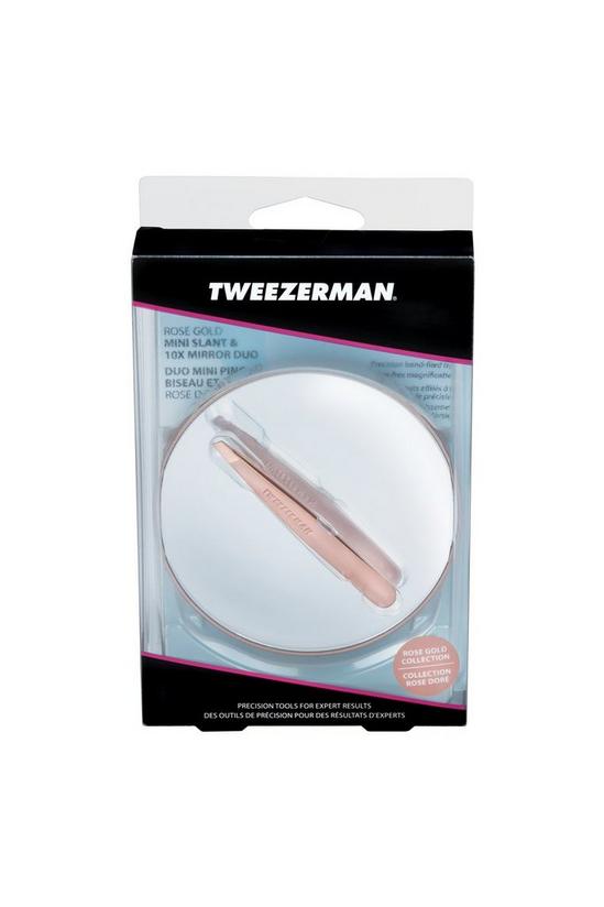 Tweezerman Rose Gold Mini Slant Tweezer & 10x Mirror 2