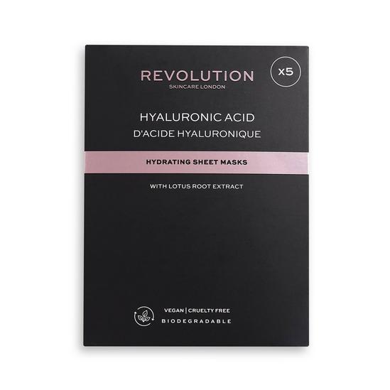 Revolution Skincare Skincare Biodegradable Hydrating Hyaluronic Acid Sheet Mask 5 Pack 1