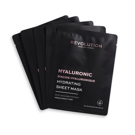 Revolution Skincare Skincare Biodegradable Hydrating Hyaluronic Acid Sheet Mask 5 Pack 2