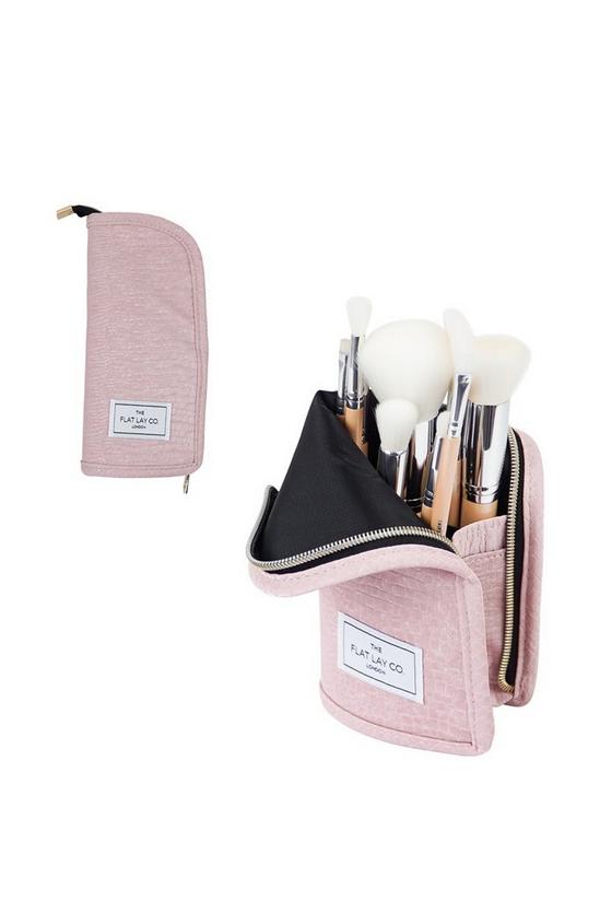 The Flat Lay Co Pink Croc Brush Case 1