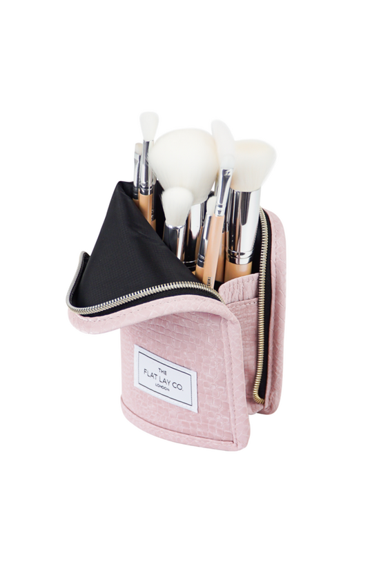 The Flat Lay Co Pink Croc Brush Case 2
