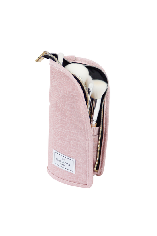 The Flat Lay Co Pink Croc Brush Case 3