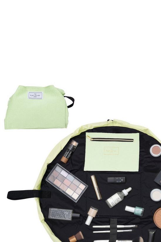 The Flat Lay Co Green Croc Open Flat Makeup Bag 1
