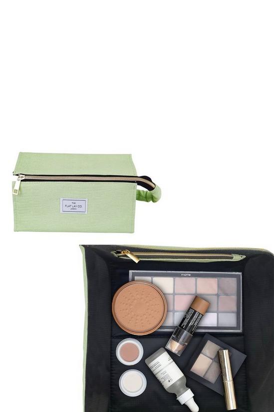 The Flat Lay Co Green Croc Open Flat Makeup Box Bag 1