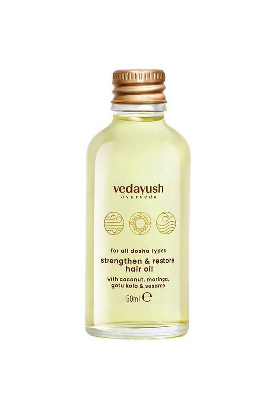 Vedayush Strengthen & Restore Hair Oil with Coconut, Moringa, Gotu Kola & Sesame 50ml 1