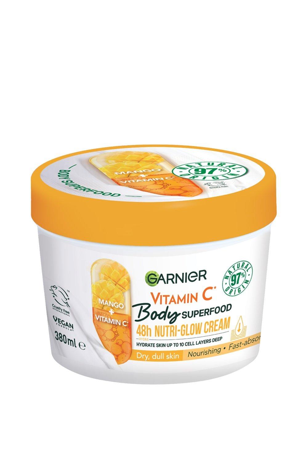 body superfood, nutri glow body cream, vitamin c & mango