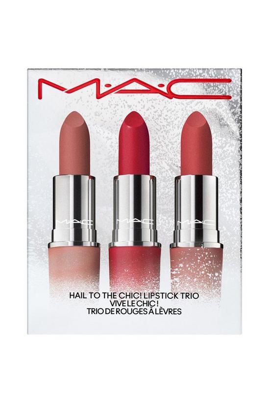 MAC Cosmetics Exclusive. Hail To The Chic! Lipstick Trio (Full Size Ruby Woo, Teddy 2.0 and Stay Curious) 1
