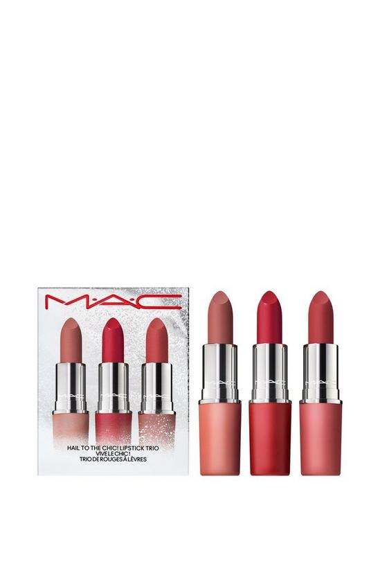 MAC Cosmetics Exclusive. Hail To The Chic! Lipstick Trio (Full Size Ruby Woo, Teddy 2.0 and Stay Curious) 2