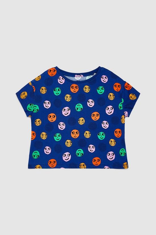 Blue Zoo Younger Girls Face Stamp Cropped Tee 1