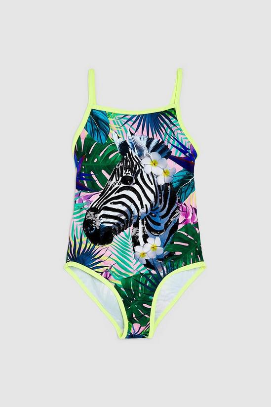 Blue Zoo Younger Girl Zebra Sequin Swimsuit 1