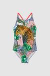 Blue Zoo Younger Girls Leopard Swimsuit thumbnail 1