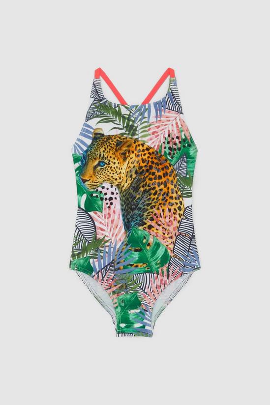 Blue Zoo Younger Girls Leopard Swimsuit 1