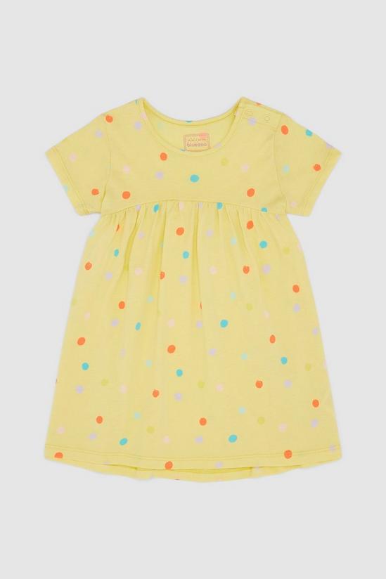 Blue Zoo Girls Yellow Spotted Print Cotton Dress 1
