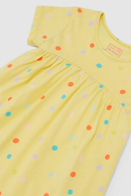 Blue Zoo Girls Yellow Spotted Print Cotton Dress 3