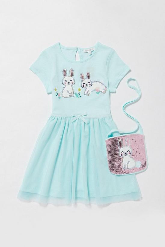 Blue Zoo Girls Sequin Bunny Dress & Bag Set 1
