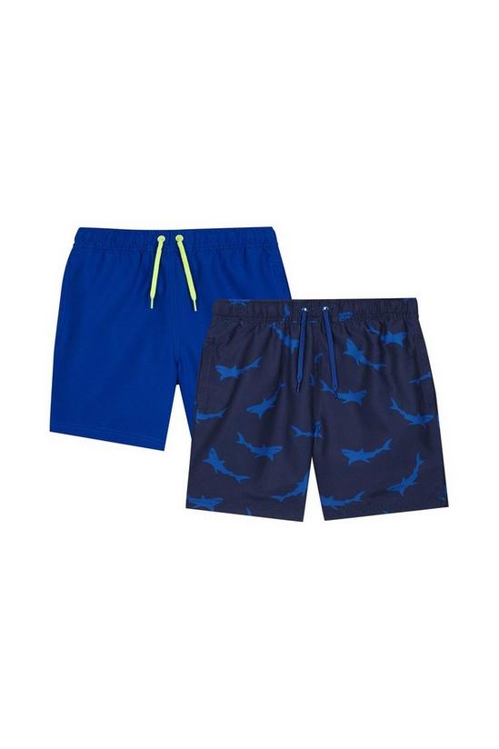 Blue Zoo Boys 2 Pack Shark Swim Shorts 1